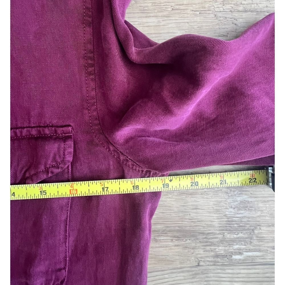 Sanctuary Roy Raw Hem FrayedUtility Jacket in‎ Burgundy Size Small - Picture 5 of 7